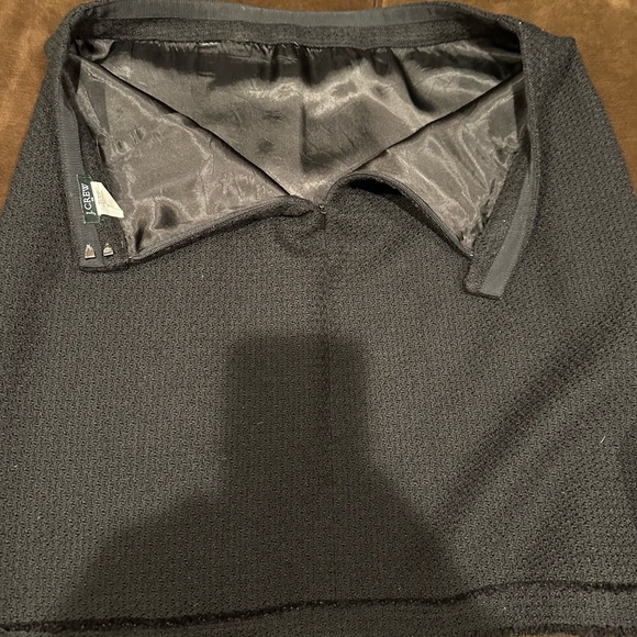 J Crew Mini Black Wool/ Polyester Lightly Fringe On Bottom Zipper In Bac… - Picture 6 of 9